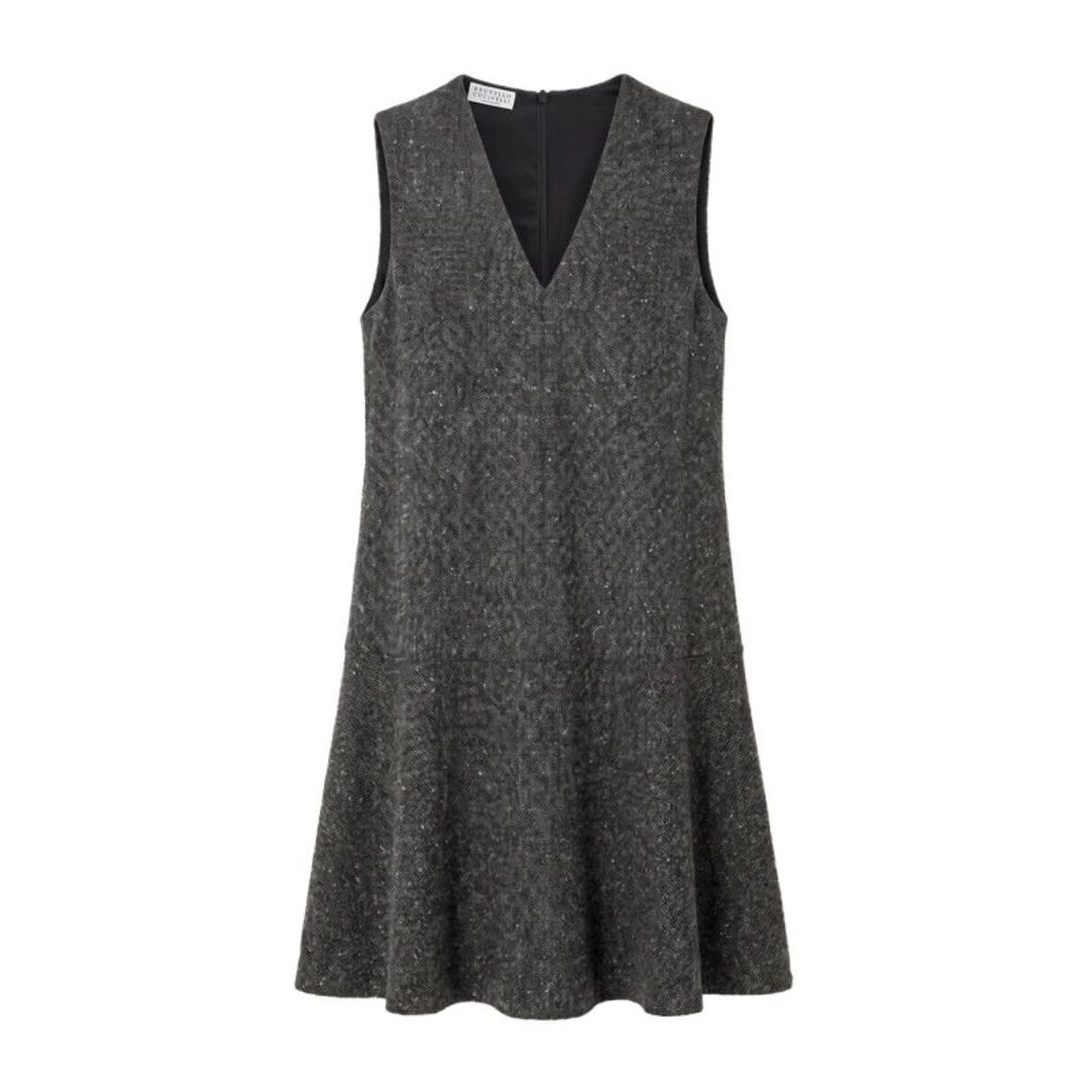 Brunello Cucinelli Women Virgin Wool Donegal Mini Dress